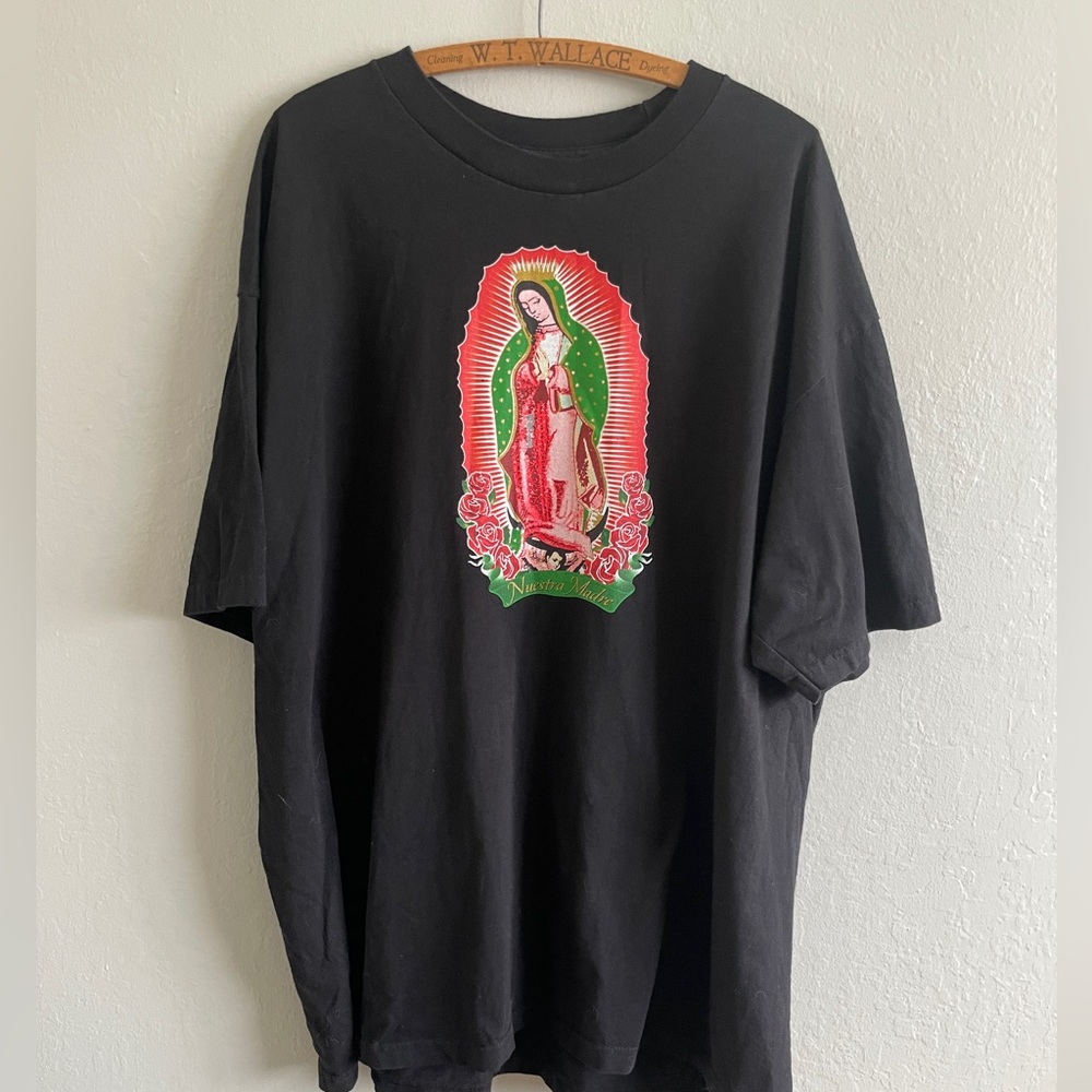 Pro Club 3XL Nuestra Madre Virgin Mary Guadalupe Tee Black Oversized